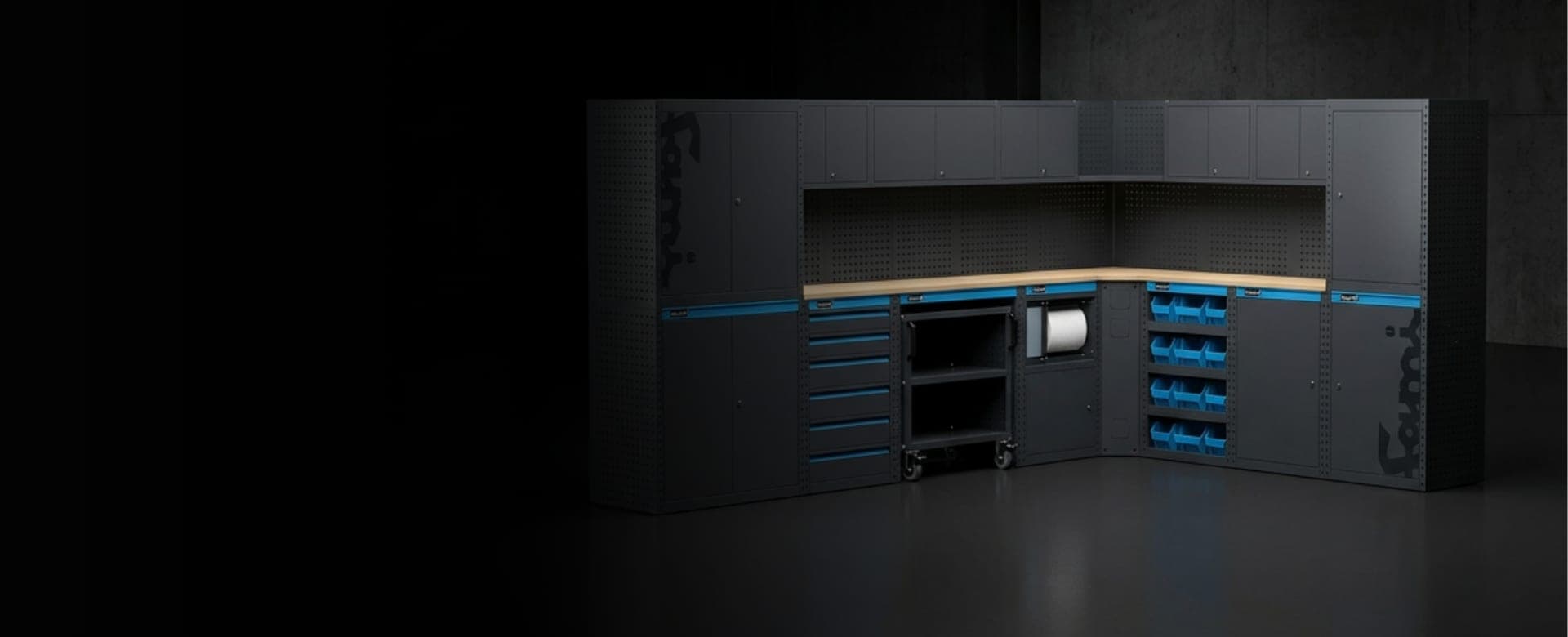Mobilier d’atelier Linea 391, réalisation